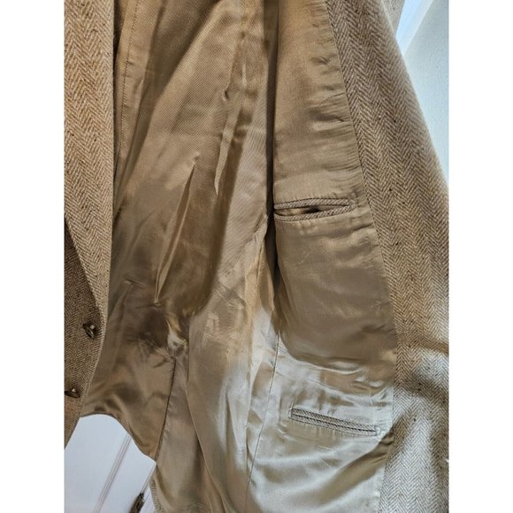 John Molloy Tan/Khaki DonegalTweed Mens 40 Pure New Wool Sport Blazer Jacket - Picture 6 of 14